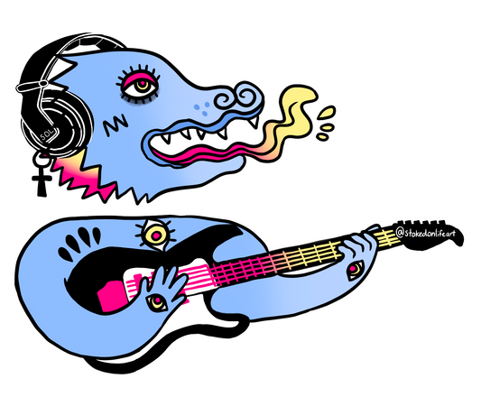 Guitar Dragon Sticker