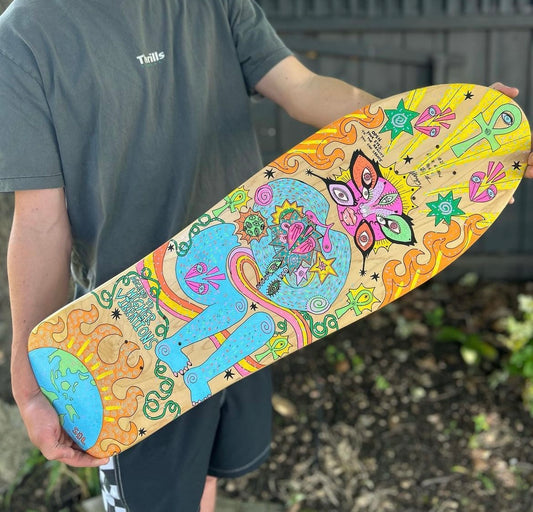 Hand-made & Hand-Painted Huon Pine Skateboard