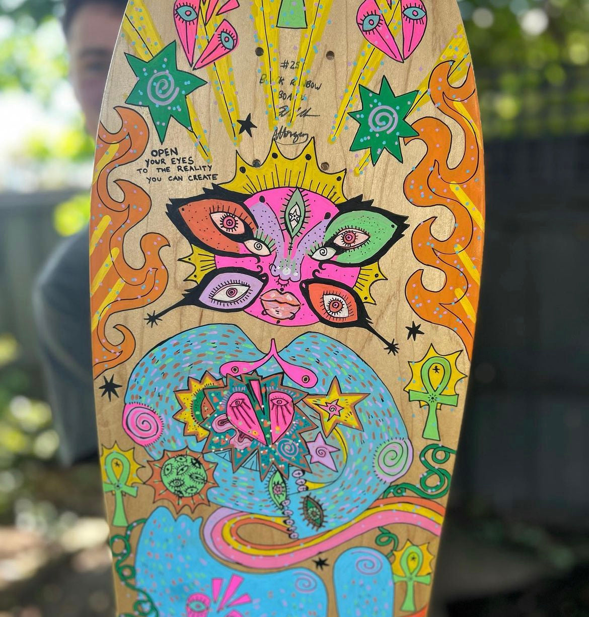 Hand-made & Hand-Painted Huon Pine Skateboard